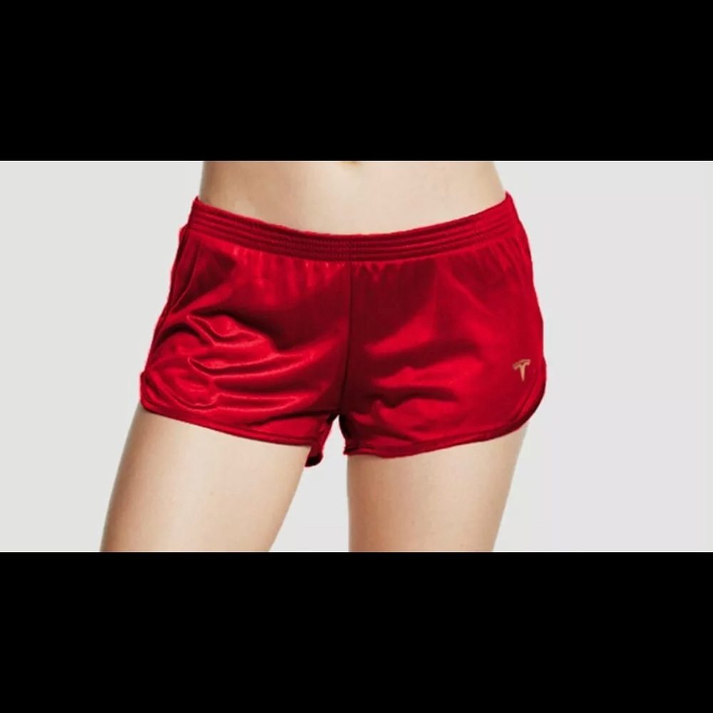 Women’s Tesla red short shorts, order confirmed